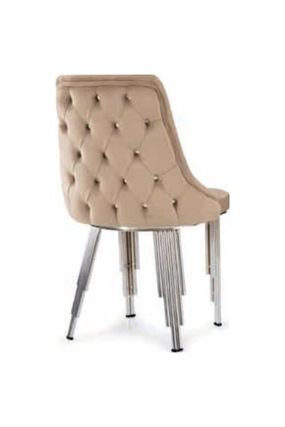 Bera Piyona Ayak - Krom Athena Sandalye Bej