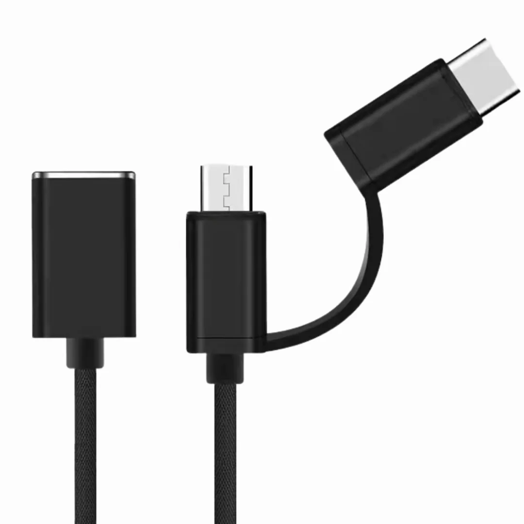 Usb 3.0 Otg To Type C Micro Usb Data Şarj Çevirici 2in1 Dönüştürücü Adaptör -
