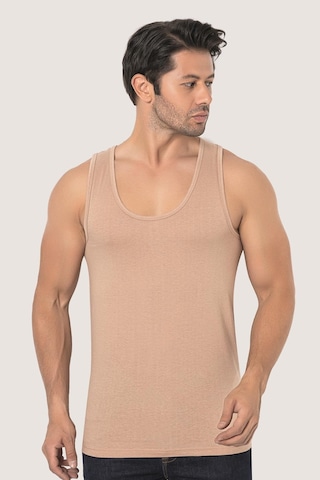 6'lı Paket Ten Rengi Erkek Atlet %100 Pamuklu Penye, Nefes Alabilir İç Giyim Ten