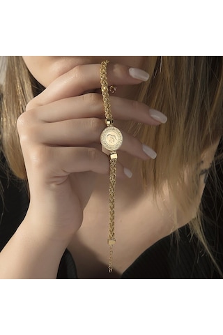 Çeyrek Altın Bileklik Ziynet Burgu Zincirli