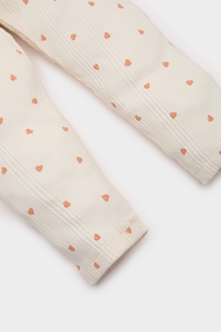 DeFacto Kız Bebek Kalp Desenli Beli Lastikli Fitilli Kaşkorse Tayt E8207A525SPER233 Ekru