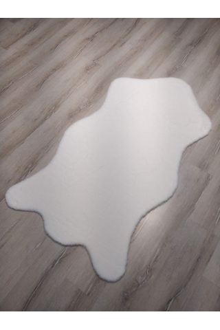 Süet Taban Tavşan Post Halı Beyaz 80X150 Cm