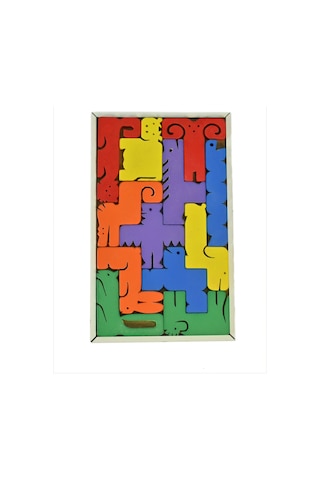 Çocuklar İçin Ahşap Blok Yapboz -eğlenceli Hayvan Tangram Bulmaca