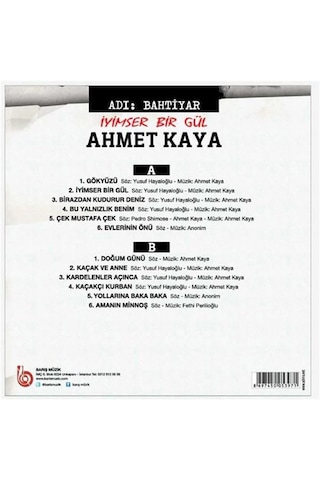 Ahmet Kaya - Adı Bahtiyar - İyimser Bir Gül Renkli Plak