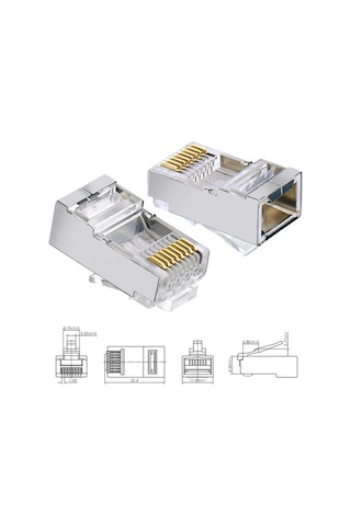 Cat6 Metal Rj45 Jack Konnektör Uç Lan Ethernet Jak 100 Adet