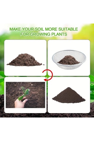 Dashanshop Dayanıklı 6mm Metal Bahçe Eleği - Toprak Kompost Filtreleme 5 Galon