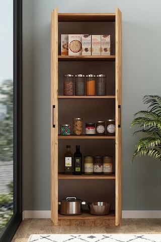 Tiba Erzak Dolabı 4 Raflı 180 Cm Çok Amaçlı Dolap Banyo Dolabı Atlantik Çam Atlantik Çam