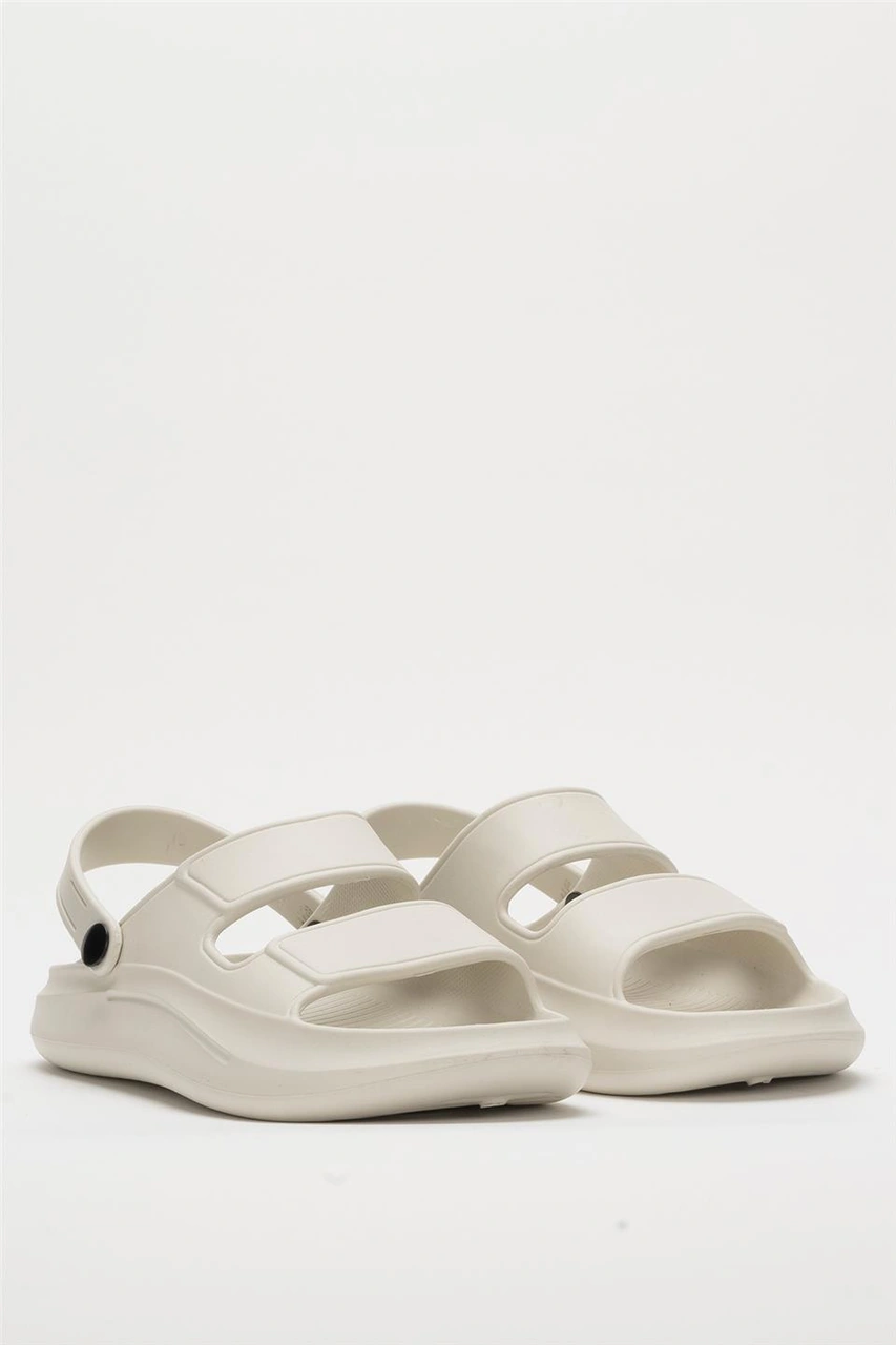 Unisex Ortopedik Deniz Havuz Terliği Sandalet Krem Krem