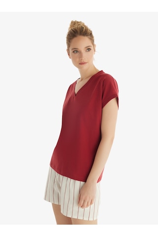 Blackspade Kadın T-shirt 60553 - Bordo Bordo