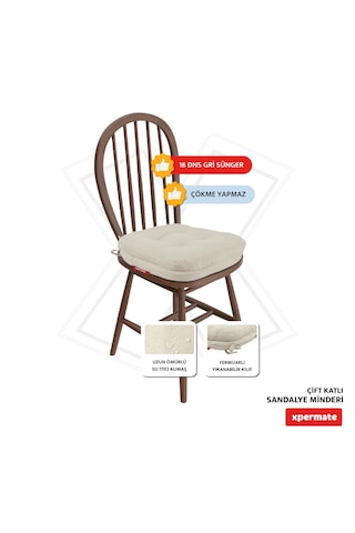 Xpermate Çift Kat Sandalye Minderi 42x42x8 Bej