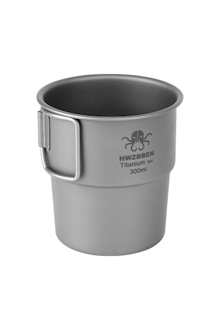 Neevoyu 300ml Ti37 Saf Titan Kupa - Kahve/çay Bardak, 8.5x7.5cm, 54g Hafif Tasarım Gri