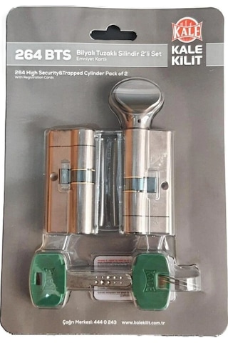 Kale 264 2 Li Silindir Kilit Seti Tuzaklı / Ortak Anahtarlı Yüksek Güvenlikli Kapı Kilidi 68mm Diğer