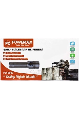Pd-6007 Şarjlı Su Geçirmez El Feneri