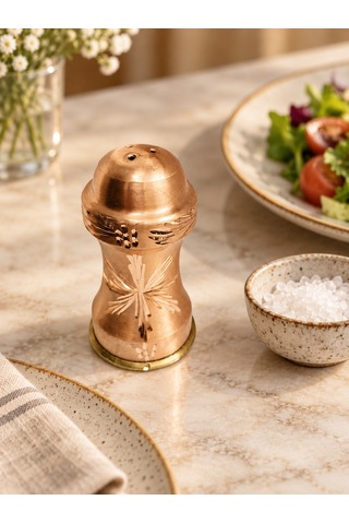 Aura Copper El İşlemeli Bakır Tuzluk Dekoratif Sofra Tuzluğu Ve Baharatlık Ac-tz-001