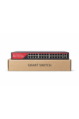 3dcool 3d-psf24 26 Port Kamera Poe Switch 24xpoe 2x Gigabit Uplink 320w 250mt