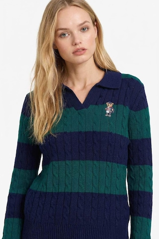 Defacto Regular Fit Polo Yaka Çizgili Kazak G8018ax26spnv131 Lacivert-nv131