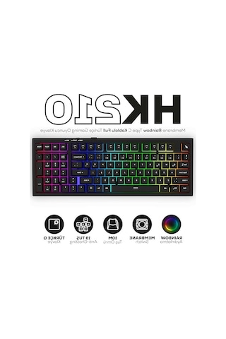 Kablolu Türkçe Oyun Klavyesi, Rainbow Tasarım, Tam Fonksiyonlu Gaming Klavye