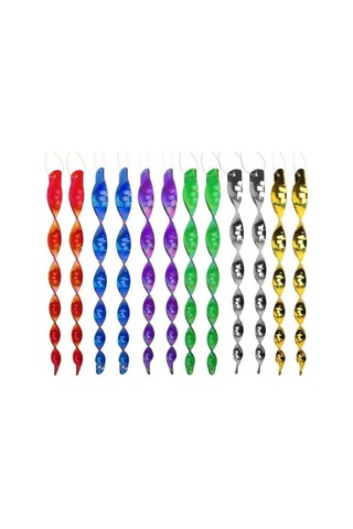 Korkuluk, 12'li Paket, Korkuluk, Yansıtıcı Ve Dönen Spiral, 6 Renk 30 Cm Hy