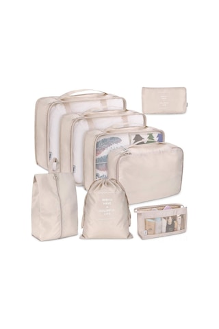 Skycity Seyahat Giysi Sınıflandırma Çantası 8'li Set - Ev Ve Seyahat İçin Dayanıklı Organizer - Lacivert Mavi