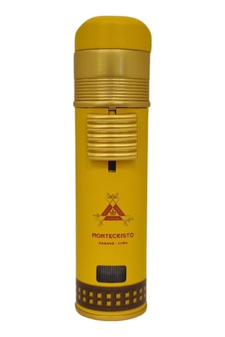 Monte Cristo Özel Üretim 3 Torch Pürmüz Sarı Puro Çakmağı - Tr7761