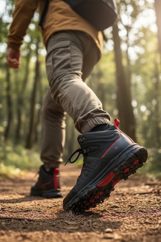 Enoch Erkek Siyah Kırmızı Waterproof Yüksek Bilekli Outdoor Trekking Ve Doğa Botu Siyah - Kırmızı