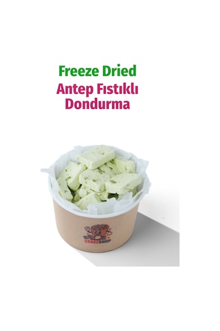 Freeze Dried Antep Fıstıklı Dondurma Kurutulmuş Çıtır Dondurma Küpleri, Fıstıklı Atıştırmalık, Astronot Dondurma 55 G