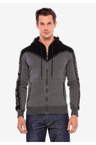 Cipo & Baxx Cl381 Metal Droplu Taşlı Kapşonlu Kışlık Sweatshirt 001