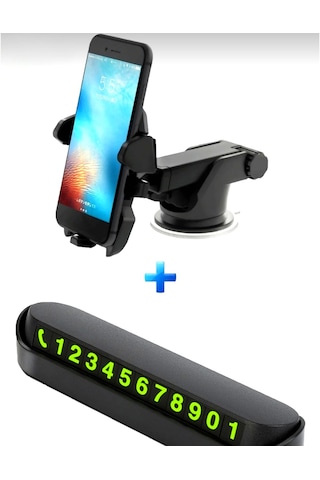 Carub Araç Aksesuar Seti Akrobat Vantuslu Telefon Tutucu Ve Aç Kapa Park Tel Numaratör