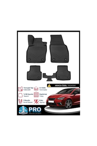 Seat Ibiza 3d Havuzlu Paspas 2017 2018 2019 2020 2021 2022 2023 2024 2025 Model