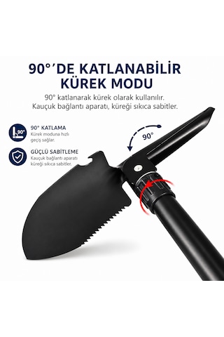 Katlanır Kamp Küreği 3 Ü 1 Arada Çok Amaçlı Kazma Çapa Testere Çok Amaçlı El Aleti