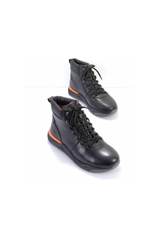 Siyah Hakiki Deri Erkek Bot & Bootie E02398012703 Siyah