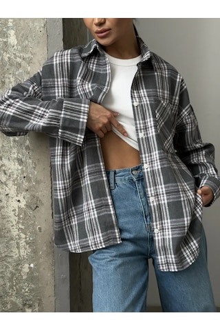 Seysha Oversize Kareli Gömlek 292810531