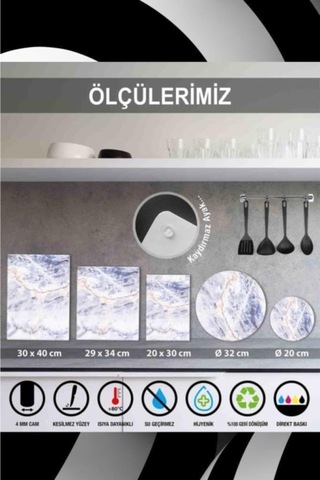 20X30 Cm Çinçila Cam Kesim Tablası