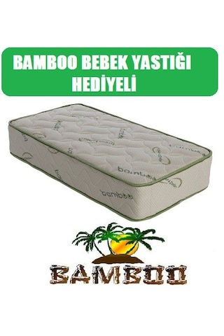 60 x 120 Ortopedik Bamboo Yaylı Yatak Bamboo Bebek Yatağı li