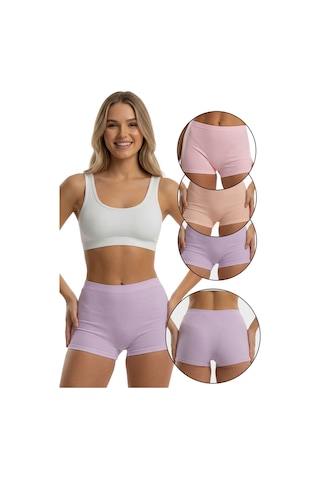 Sensu Kadın Üçlü Fitilli Modal Şort Model-1 Model-1