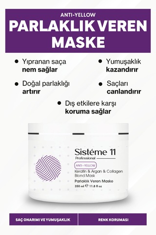 Sisteme 11 Parlaklık Veren Saç Bakım Maskesi 350 Ml