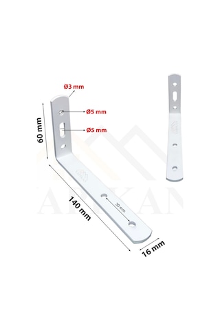 Beyaz Deprem Güvenliği Dolap Sabitleme Seti 6 X 14 Cm - Mobilya Duvara Sabitleme Aparatı