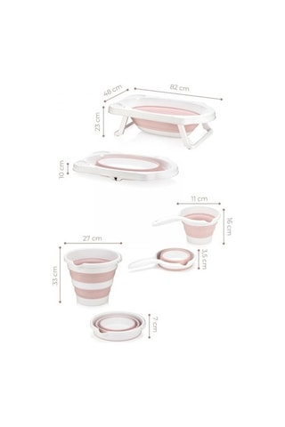 Hobby Life Katlanır Küvet Ve Bebek Yıkama Banyo Seti Pembe