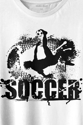Soccer Röveşata Gol Atan Futbolcu Taktik Baskılı Tişört Unisex T-shirt 001