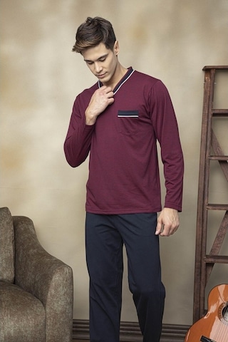 Kly 7105 Erkek V Yaka Pijama Takımı