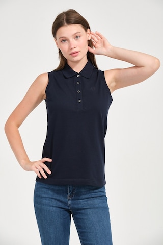 Kadın Regular Fit Kolsuz Polo Lacivert