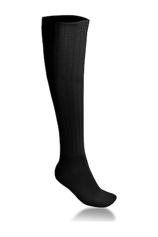 Ciho Socks 4 Çift Siyah Uzun Diz Altı Kışlık Kadın Yünlü Çizme Uyku Çorabı Soft Touch Siyah