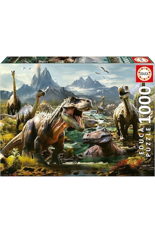 Educa 1000 Parça Puzzle Vahşi Dinozorlar - 19924 - Fierce Dinosaurs