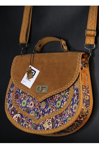 Pujiva, Büyük Boy, Etnik, Kilim Desenli, El Ve Omuz Askılı, Fermuarlı, Kilitli, Desenli Çanta En 27 Boy 23 Lacivert