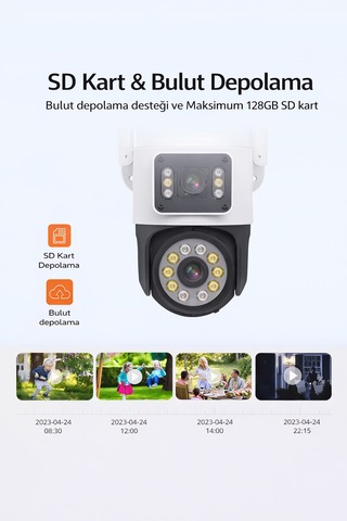 2k Çift Lensli Full Hd Kablosuz Güvenlik,ptz Otomatik Takip İle İç Ve Dış Mekan İçin Wifi Kamera,