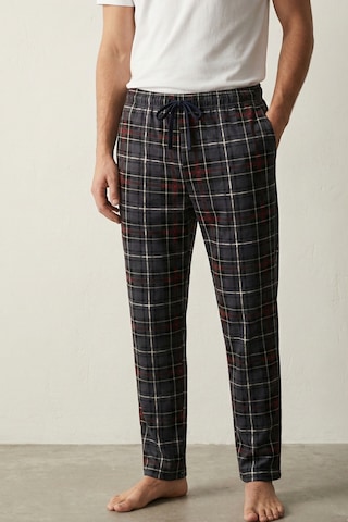 Elemge Kareli Erkek Pijama Altı Füme Yumuşak Süet Kumaş Rahat Kesim Cepli Bağcıklı Relax Fit Ekoseli Esnek