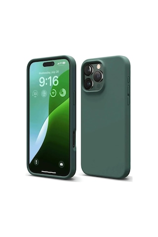 Durukar iPhone Uyumlu 16 Pro Max Kılıf First Silikon - Koyu Yeşil