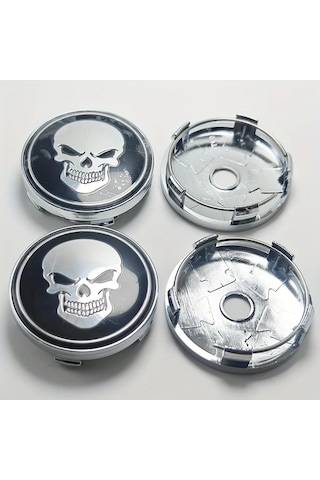 Willowhaven 60mm Plastik Kurukafa Tekerlek Kapakları 4lü Siyah Gümüş Evrensel Dayanıklı