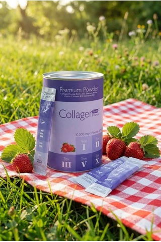 Collagen Forte Çilek Aromalı 1000 Mg Tip 1-2-3-5-10 Toz Kolajen 30 Şase