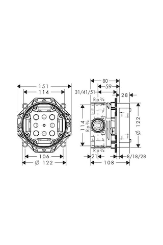 Hansgrohe İbox Universal Ankastre İç Set 01800180